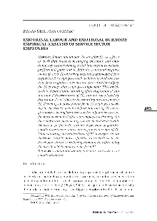 Digitalna vsebina dCOBISS (Emotional labour and emotional burnout : empirical analysis of service sector employees)