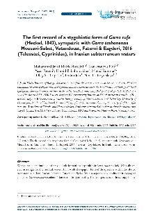 Digitalna vsebina dCOBISS (The first record of a stygobiotic form of Garra rufa (Heckel, 1843), sympatric with Garra tashanensis Mousavi-Sabet, Vatandoust, Fatemi & Eagderi, 2016 (Teleostei, Cyprinidae), in Iranian subterranean waters)