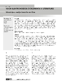 Digitalna vsebina dCOBISS (Vdor elektronskega dokumenta v literaturo : izkušnje z revijo Locutio on-line)