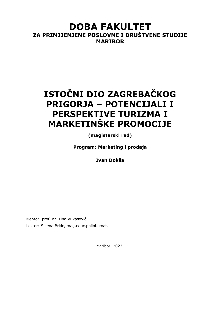 Digitalna vsebina dCOBISS (Istočni dio Zagrebačkog prigorja – potencijali i perspektive turizma i marketinške promocije [Elektronski vir] : magistarski rad)