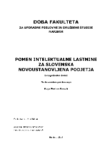 Digitalna vsebina dCOBISS (Pomen intelektualne lastnine za slovenska novoustanovljena podjetja [Elektronski vir] : magistrsko delo)