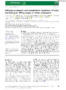 Digitalna vsebina dCOBISS (Cell-type proteomic and metabolomic resolution of early and late grain filling stages of wheat endosperm)