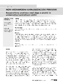 Digitalna vsebina dCOBISS (Novi mednarodni katalogizacijski pravilnik : korporativna značnica med idejo o enotni in univerzalno kontrolirani obliki)
