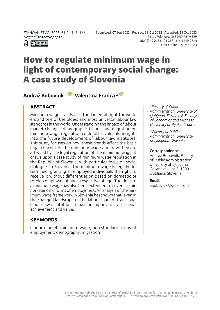 Digitalna vsebina dCOBISS (How to regulate minimum wage in light of contemporary social change [Elektronski vir] : a case study of Slovenia / Andraž Bobovnik, Valentina Franca)