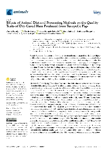 Digitalna vsebina dCOBISS (Effects of animal diet and processing methods on the quality traits of dry-cured ham produced from Turopolje pigs [Elektronski vir] / Danijel Karolyi ... [et al.])