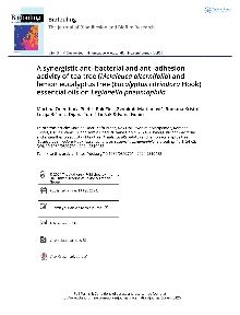 Digitalna vsebina dCOBISS (A synergistic anti-bacterial and anti-adhesion activity of tea tree (Melaleuca alternifolia) and lemon eucalyptus tree (Eucalyptus citriodora Hook) essential oils on Legionella pneumophila)