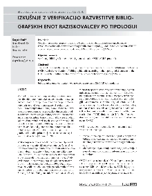 Digitalna vsebina dCOBISS (Izkušnje z verifikacijo razvrstitve bibliografskih enot raziskovalcev po tipologiji)