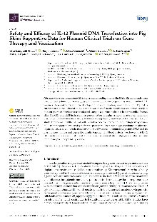 Digitalna vsebina dCOBISS (Safety and efficacy of IL-12 plasmid DNA transfection into pig skin [Elektronski vir] : supportive data for human clinical trials on gene therapy and vaccination)