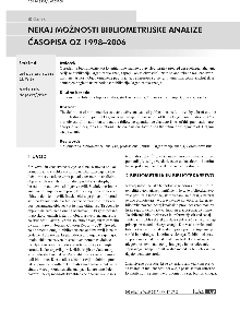 Digitalna vsebina dCOBISS (Nekaj možnosti bibliometrijske analize časopisa Oz 1998-2006)