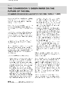 Digitalna vsebina dCOBISS (The Commission`s Green paper on the future of the area : comments of EUROHORCs and EFS on the Green Paper (3. 9. 2007))