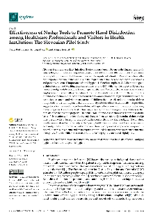 Digitalna vsebina dCOBISS (Effectiveness of nudge tools to promote hand disinfection among healthcare professionals and visitors in health institution [Elektronski vir] : the Slovenian pilot study)