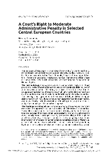 Digitalna vsebina dCOBISS (A court’s right to moderate administrative penalty in selected Central European countries)