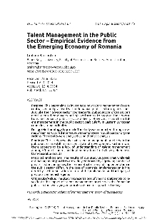 Digitalna vsebina dCOBISS (Talent management in the public sector – empirical evidence from the emerging economy of Romania)