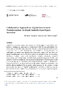 Digitalna vsebina dCOBISS (Collaborative approach on digital government transformation [Elektronski vir] : in-depth analysis from expert interview)