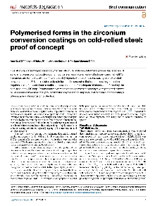 Digitalna vsebina dCOBISS (Polymerised forms in the zirconium conversion coatings on cold-rolled steel : proof of concept / Ana Kraš ... [et al.])