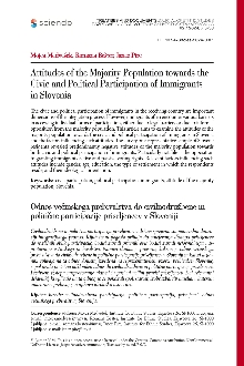 Digitalna vsebina dCOBISS (Attitudes of the majority population towards the civic and political participation of immigrants in Slovenia / Mojca Medvešek, Romana Bešter, Janez Pirc)