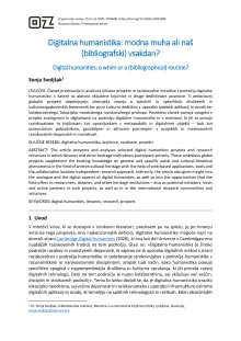 Digitalna vsebina dCOBISS (Digitalna humanistika [Elektronski vir] : modna muha ali naš (bibliografski) vsakdan? = Digital humanities : a whim or a (bibliographical) routine?)