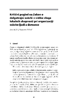Digitalna vsebina dCOBISS (Kritični pogled na Zakon o dolgotrajni oskrbi z vidika vloge lokalnih skupnosti pri organizaciji oskrbe ljudi z demenco / Jana Mali, Benjamin Penič)