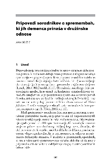 Digitalna vsebina dCOBISS (Pripovedi sorodnikov o spremembah, ki jih demenca prinaša v družinske odnose / Jana Mali)