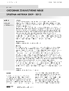 Digitalna vsebina dCOBISS (Obzornik zdravstvene nege : spletna metrika 2009-2013)