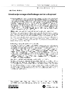 Digitalna vsebina dCOBISS (Umeščanje novega mladinskega centra v skupnost / Neža Vrhovec, Alenka Gril)