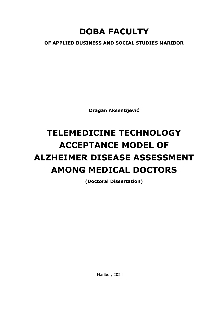 Digitalna vsebina dCOBISS (Telemedicine technology acceptance model of Alzheimer disease assessment among medical doctors : (doctoral dissertation) / Dragan Aksentijević)