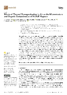 Digitalna vsebina dCOBISS (Effects of thermal demagnetization in air on the microstructure and organic contamination of NdFeB magnets [Elektronski vir] / Laura Grau ... [et al.])