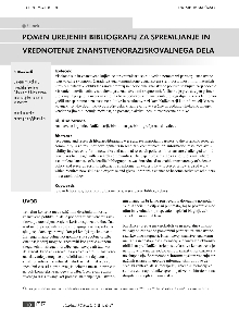 Digitalna vsebina dCOBISS (Pomen urejenih bibliografij za spremljanje in vrednotenje znanstvenoraziskovalnega dela [Elektronski vir] / Primož Južnič)