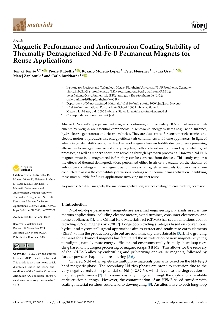 Digitalna vsebina dCOBISS (Magnetic performance and anticorrosion coating stability of thermally demagnetized Nd-Fe-B permanent magnets for reuse applications [Elektronski vir] / Tomaž Tomše ... [et al.])