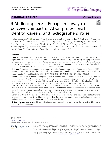 Digitalna vsebina dCOBISS (R-AI-diographers [Elektronski vir] : a European survey on perceived impact of AI on professional identity, careers, and radiographers' roles / Nikolaos Stogiannos ... [et al.])