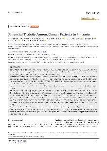 Digitalna vsebina dCOBISS (Financial toxicity among cancer patients in Slovenia [Elektronski vir] / Marjeta Skubic ... [et al.])