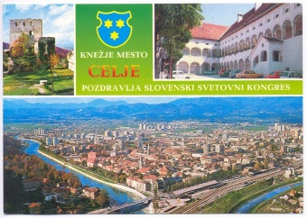 Digitalna vsebina dCOBISS (Knežje mesto Celje pozdravlja Slovenski svetovni kongres [Slikovno gradivo] : Svetovni slovenski kongres Ljubljana - Celje 27. - 30. 6. 1991)