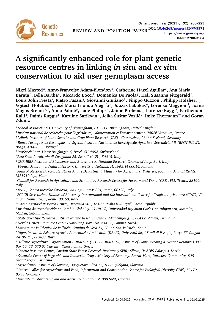 Digitalna vsebina dCOBISS (A significantly enhanced role for plant genetic resource centres in linking in situ and ex situ conservation to aid user germplasm access [Elektronski vir] / Nigel Maxted ... [et al.])