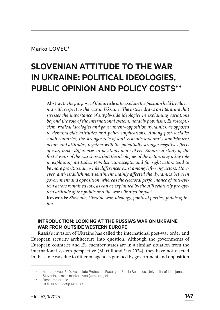Digitalna vsebina dCOBISS (Slovenian attitude to the war in Ukraine : political ideologies, public opinion and policy costs / Marko Lovec)
