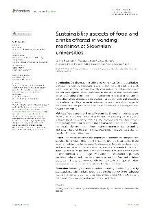 Digitalna vsebina dCOBISS (Sustainability aspects of food and drinks offered in vending machines at Slovenian universities [Elektronski vir] / Urška Rozman ... [et al.])