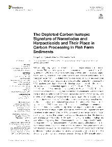 Digitalna vsebina dCOBISS (The depleted carbon isotopic signature of nematodes and harpacticoids and their place in carbon processing in fish farm sediments [Elektronski vir])