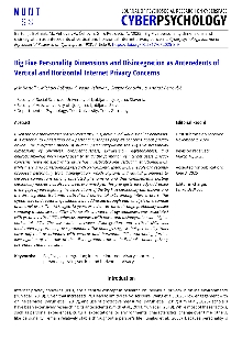Digitalna vsebina dCOBISS (Big Five personality dimensions and disintegration as antecedents of vertical and horizontal internet privacy concerns [Elektronski vir] / Jošt Bartol ... [et al.])