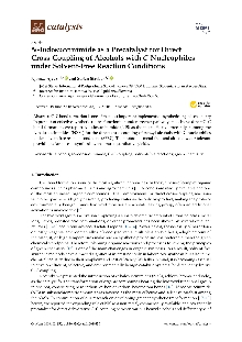 Digitalna vsebina dCOBISS (N-iodosuccinimide as a precatalyst for direct cross-coupling of alcohols with C-nucleophiles under solvent-free reaction conditions [Elektronski vir] / Njomza Ajvazi and Stojan Stavber)