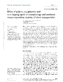 Digitalna vsebina dCOBISS (Effect of poly-[alpha], [gamma], L-glutamic acid as a capping agent on morphology and oxidative stress-dependent toxicity of silver nanoparticles)