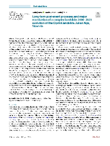 Digitalna vsebina dCOBISS (Long-term post-event processes and major reactivation of a complex landslide: 2000–2023 evolution of the Ciprnik landslide, Julian Alps, Slovenia / Andrej Novak, Marko Vrabec, Andrej Šmuc)