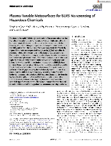 Digitalna vsebina dCOBISS (Plasma-tunable metasurfaces for SERS nanosensing of hazardous chemicals [Elektronski vir] / Vasyl Shvalya ... [et al.])