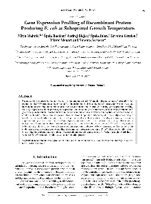 Digitalna vsebina dCOBISS (Gene expression profiling of recombinant protein producing E. coli at suboptimal growth temperature)