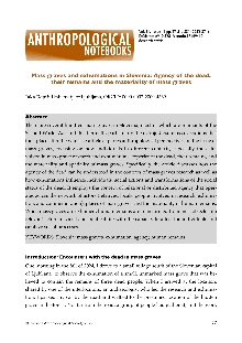 Digitalna vsebina dCOBISS (Mass graves and exhumations in Slovenia [Elektronski vir] : agency of the dead, their remains and the materiality of mass graves / Jaka Repič)