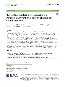 Digitalna vsebina dCOBISS (Human biomonitoring in support of the Minamata Convention : a case of phasing out dental amalgam / Usenik, V. ... [et al.])