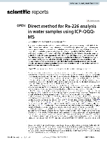 Digitalna vsebina dCOBISS (Direct method for Ra-226 analysis in water samples using ICP-QQQMS [Elektronski vir] / Ivana Coha, Marko Štrok & Norbert Kavasi)