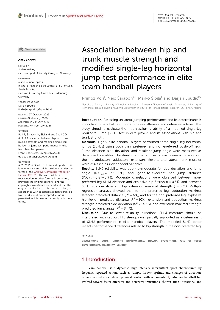Digitalna vsebina dCOBISS (Association between hip and trunk muscle strength and modified single-leg horizontal jump test performance in elite team handball players [Elektronski vir] / Primož Pori ... [et al.])