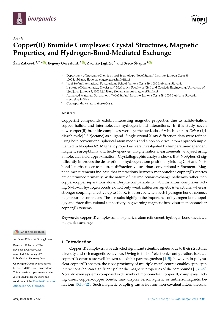 Digitalna vsebina dCOBISS (Copper(II) bromide complexes [Elektronski vir] : crystal structures, magnetic properties, and hydrogen-bond-mediated exchange / Žan Zakošek ... [et al.])