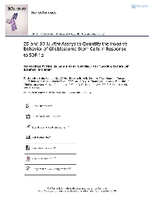 Digitalna vsebina dCOBISS (2D and 3D in vitro assays to quantify the invasive behavior of glioblastoma stem cells in response to SDF-1[alpha])