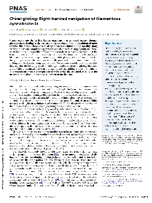 Digitalna vsebina dCOBISS (Chiral gliding [Elektronski vir] : right-handed navigation of filamentous cyanobacteria / Andrej Vilfan ... [et al.])