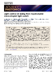 Digitalna vsebina dCOBISS (Light control of lasing from liquid-crystal micro-droplet light switch / Vandna Sharma ... [et al.])